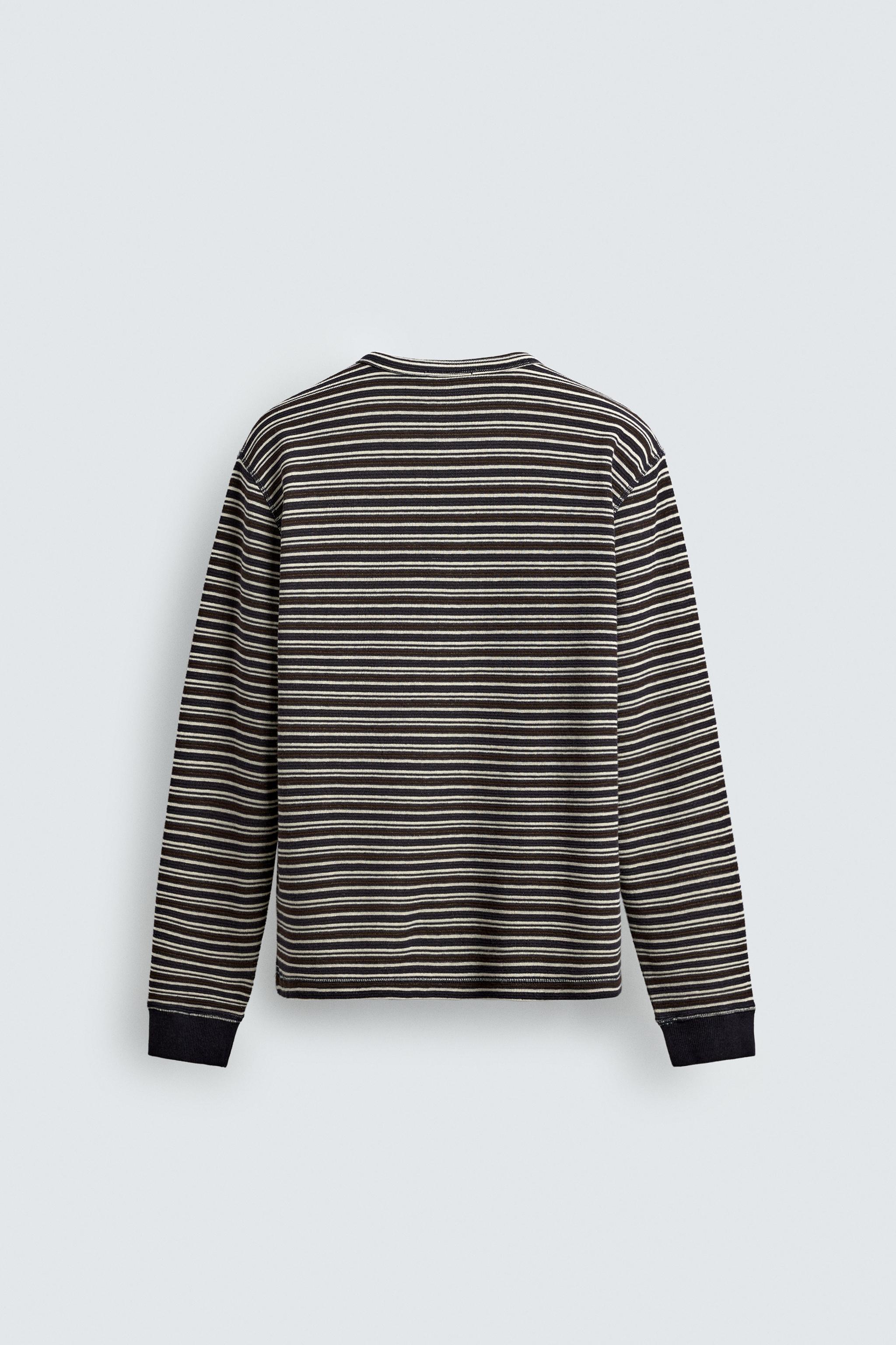 STRIPED HENLEY T-SHIRT